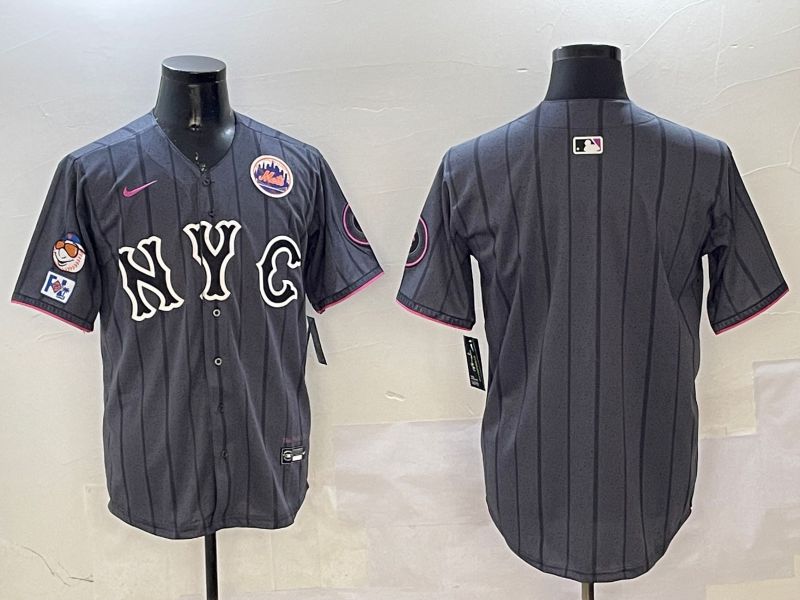 Men New York Mets Blank Black City Edition 2025 Nike MLB Jersey style 3->new york mets->MLB Jersey